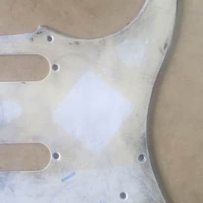 1980s Vintage Fender MIJ Japan 57 Reissue Strat Pickguard White Aged Relic Stratocaster JV image 5