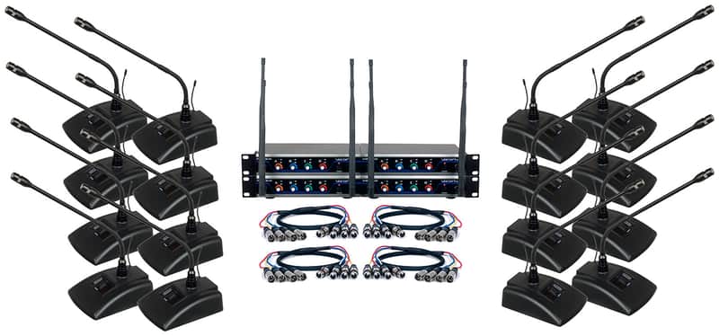 VocoPro Digital-Conference-16  Sixteen Channel UHF Wireless Conference Microphone System image 1