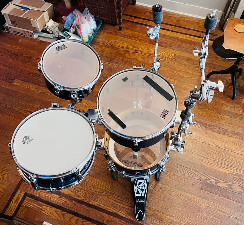 Tama Silverstar Cocktail Jam Portable 4pc Birch Drum Kit 2014 - 2017 - Indigo Sparkle image 1
