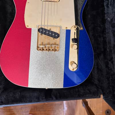 Fender Buck Owen’s Signature Telecaster MX24108716 - striking Red, Silver, and Blue Sparkle flake polyester finish. image 4