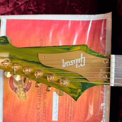 Gibson NR Firebird Custom - Green Marble Drip image 3