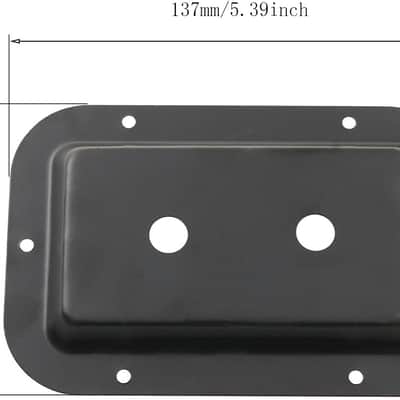 Black Metal Dual 1/4 Inch Jack Plate with Mounting Screws for Guitar Speaker Cabinet, Double 1/4" Jack Board for Guitar or PA Speakers image 2