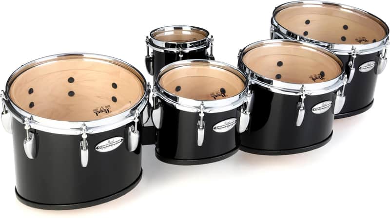 Pearl Championship Marching Tenor Drums - Quint  Midnight Black image 1