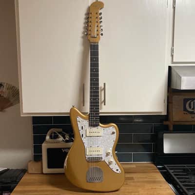 Feelgood 12 String Jazzmaster Electric XII Custom Build- Aztec Gold Nitro RELIC by Copacetic Customs image 10