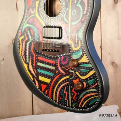 Fender Acoustasonic Standard Jazzmaster Custom Art Guitar "SURF CITY TOO "2025 image 9