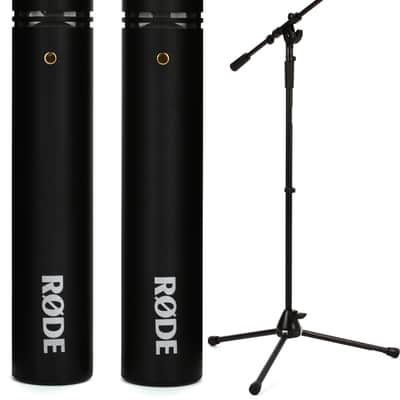 Rode M5 Small-diaphragm Condenser Microphone - Matched Pair Bundle with On-Stage Stands MS9701TB+ Heavy-Duty Tele-Boom Mic Stand image 1