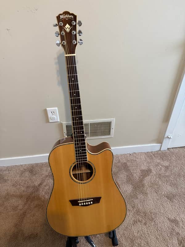 Washburn WD250SWCE Dreadnought Cutaway with Electronics 2010s - Natural image 1