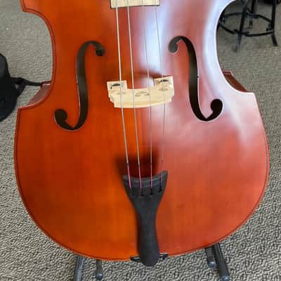 Palatino VB-004 Crack-Resistant Upright Bass with Padded Bag, 3/4 Size image 3