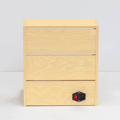 2 Many Synths 10U 60HP solid ash Eurorack case with YELLOW coloured linseed oil and GOLD rails 2024 - Yellow coloured linseed oil image 13