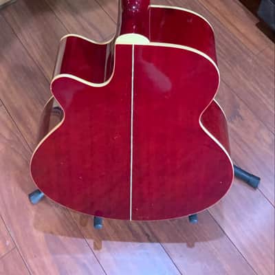 2008 Jay Turser JTAC-43 transparent red acoustic image 9