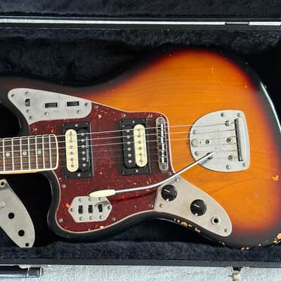 2012 Fender Kurt Cobain Road Worn Jaguar Left Hand Lefty + Case + Book + Extra Pickups Classic Player Jaguar Special HH Wiring image 2