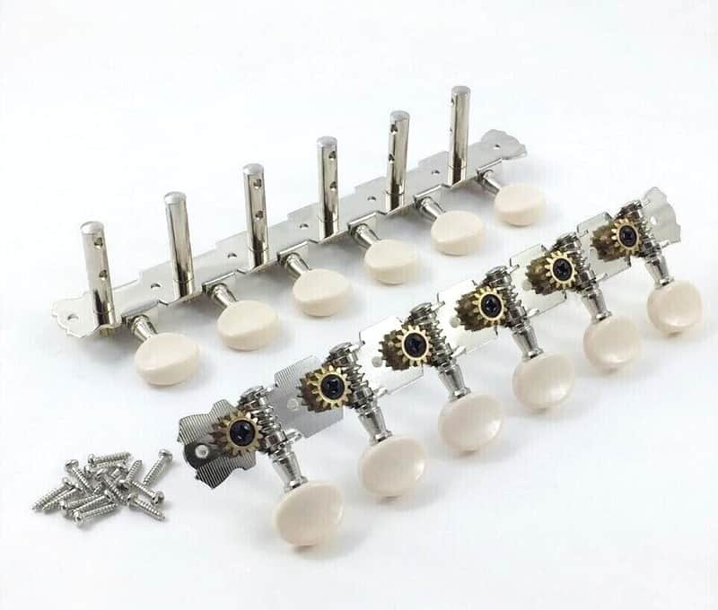 Vintage White Button Tuners for 12-string Slotted Headstock Guitar TK-0798-001 image 1