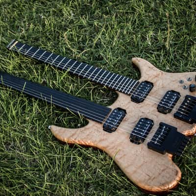 Ekrem Özkarpat Custom Made Double Neck Fretted/Fretless Headless Electric Guitar--Worldwide Shipping image 1