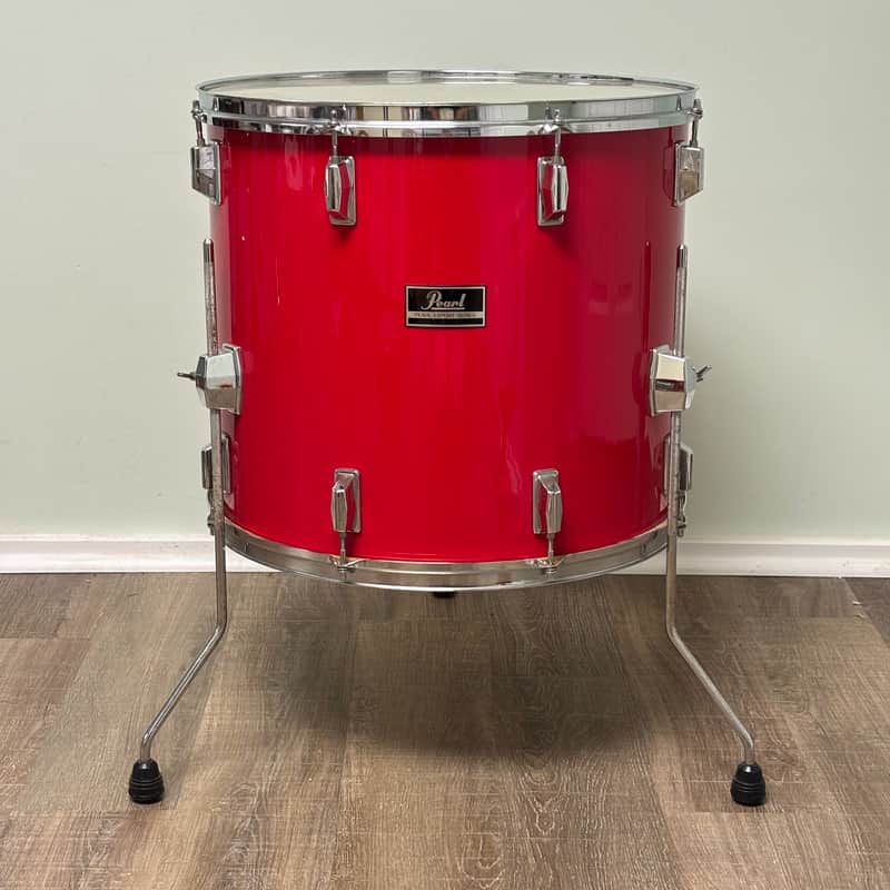 Pearl Export EX 18"x16" Floor Tom Drum with Legs - Late 1980's - Coral Red image 1