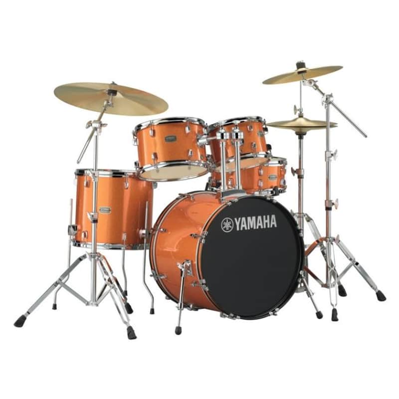 Yamaha Rydeen Orange Glitter 20" Shell Pack Hardware and Cymbals image 1