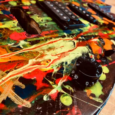 Custom Painted HSS Super Strat Style Electric Guitar Loaded Body image 2
