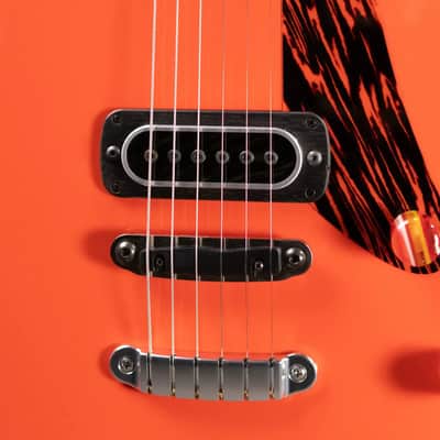 Powers Electric A-Type PF42 Hollow Body Guitar - Continental Orange with Gig Bag image 10