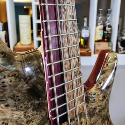 Roscoe Century Custom Buckeye Burl Top 4-String Bass image 4