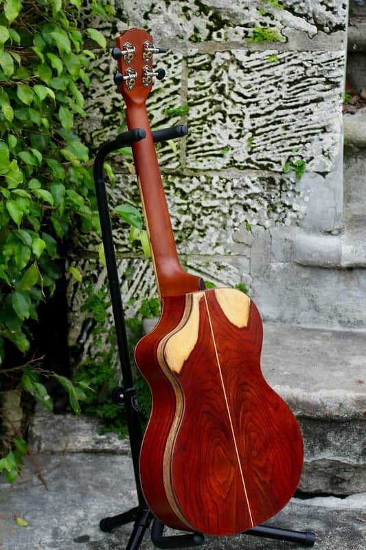 Custom Handmade Solid Cocobolo Rosewood Baritone Ukulele w/t Cutaway image 1