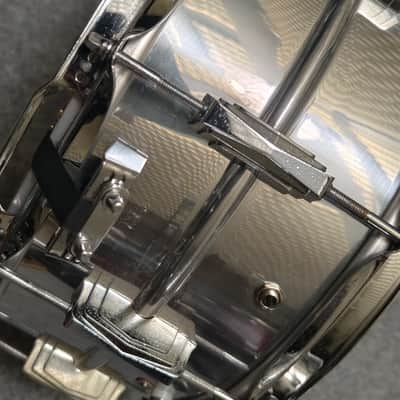 Supraphonic \ Acrolite Ludwig No. 411 Super-Sensitive 6.5x14" 10-Lug Aluminum Snare Drum with Keystone Badge 1963 - 1969 with internal contact microphone \ drum trigger system for electronic drums or experimental sounds like Roland , nord drum image 3