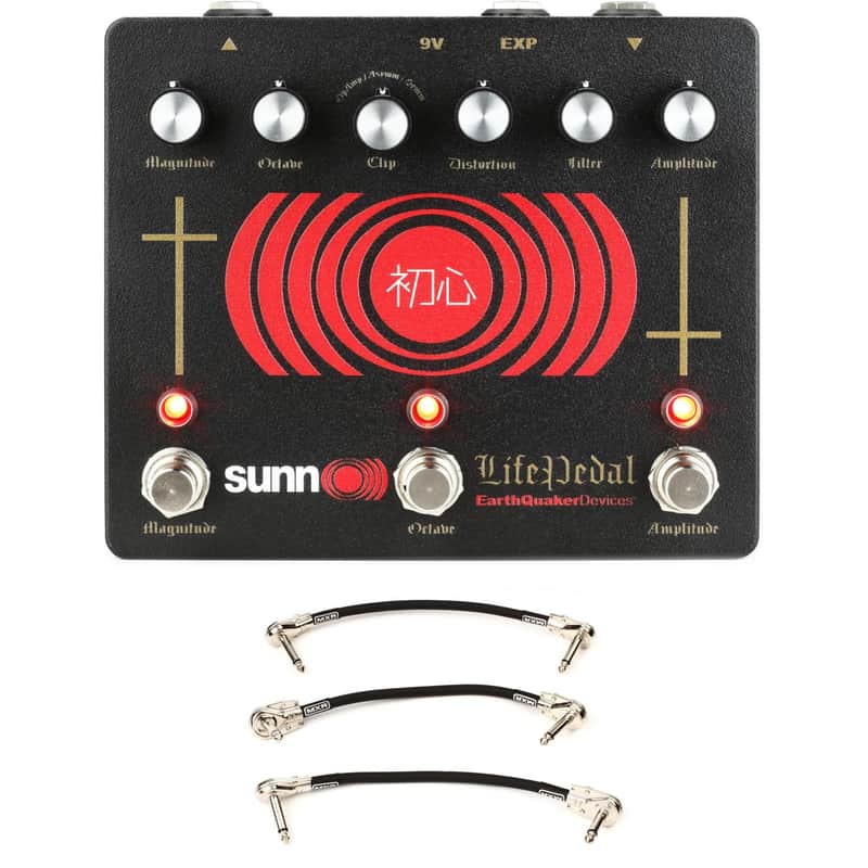 EarthQuaker Devices Sunn O))) Life Pedal V3 Octave Distortion + Booster with 3 Patch Cables image 1