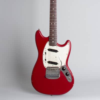 Fender  Mustang Solid Body Electric Guitar (1966), ser. #128090, original grey hard shell case. image 1