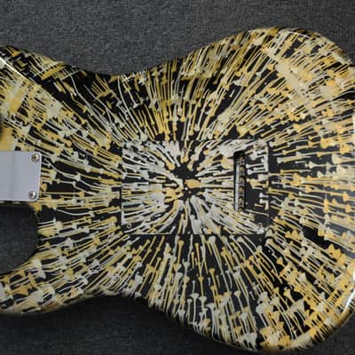 Fender FSR "Splattercaster" Standard Splatter Stratocaster with Rosewood Fretboard 2003 - 2004 - Olympic White, Aztec Gold, and Inca Silver Drop over Black image 10