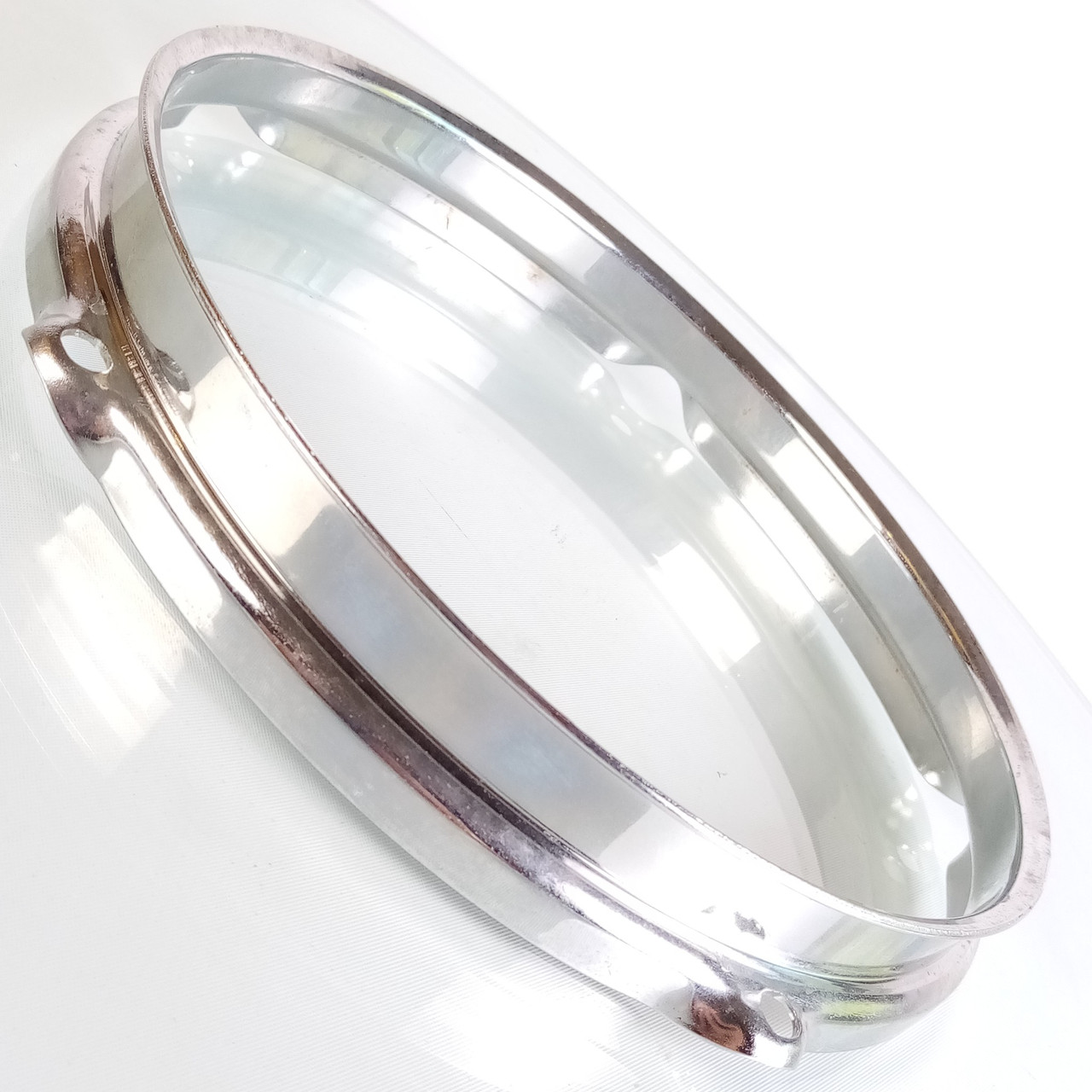 Pearl 8" Triple-Flange Chrome Tom Drum Batter/Resonant Rim/Hoop 5Lug Vintage70s — main photograph