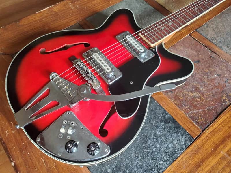 Kingston MIJ vintage Kent/Teisco-esque electric 1960s red burst image 1