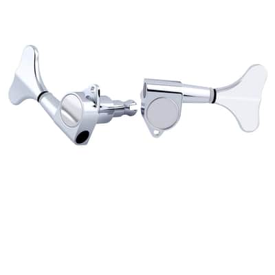Guitar Sealed Tuners Tuning Pegs Machine Heads 4 In Line for Right Hand 4 String Bass Guitar Chrome. image 5