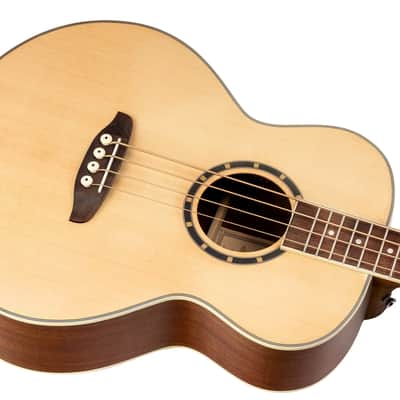 Ortega D7E-4 Deep Series 7 Spruce Top Mahogany Neck Medium Scale 4-String Acoustic-Electric Bass Guitar image 12