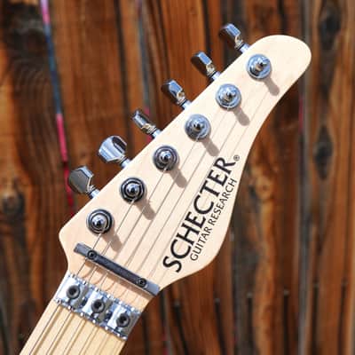 Schecter Japan PROTOTYPE EX-V-24 LTM/FRT M/M BKCH / 3AG - AQUA 6-String w/ Molded Case image 3