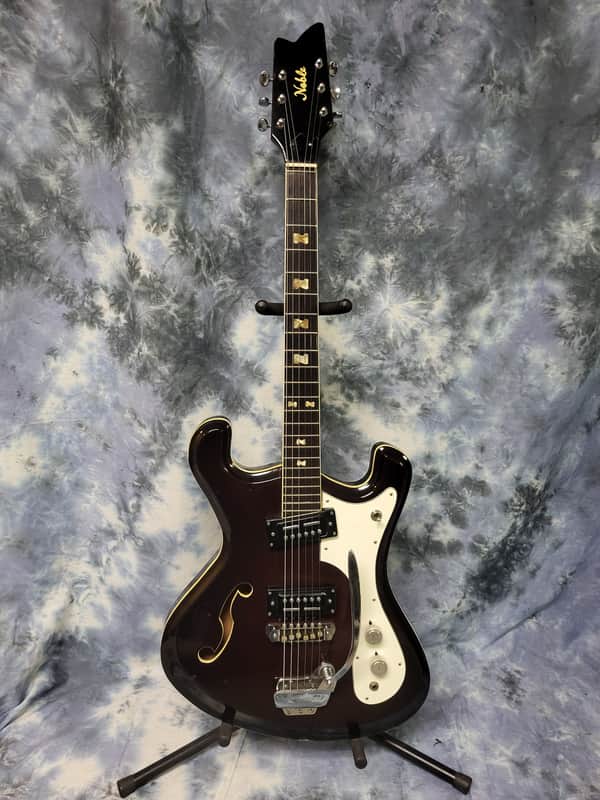 Video Demo Vintage RARE 1968 Japan Noble Model EG 68-2HT Mosrite Style Dual Pickup New Strings Pro Setup Gigbag image 1