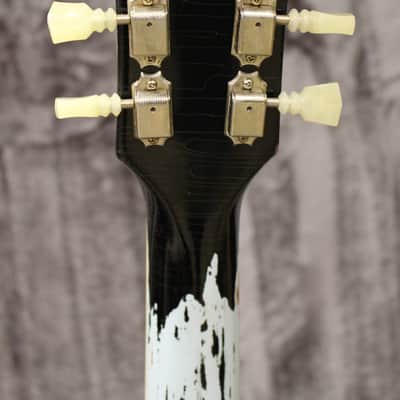 2016 Gibson Custom 60s Standard Historic Les Paul Lightly Aged Electric Guitar Black Over Frost Blue image 4