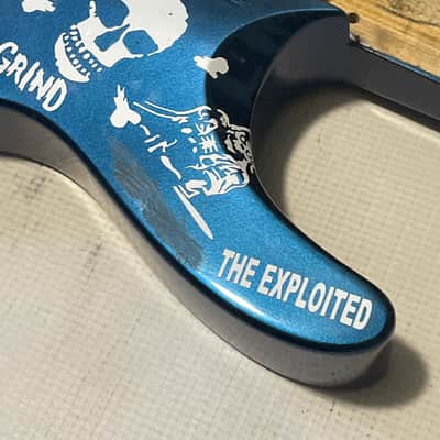 2000's Japan Jackson DKMGT Dinky Arched Top Metallic Blue Guitar Body Hard Tail image 4