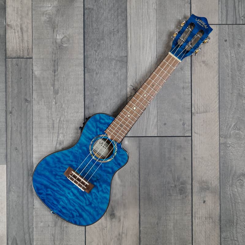 Lanikai Lanakai QM-BLCEC Stained 'Concert' Ukulele Elec-Cutawa...
