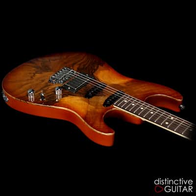 Tom Anderson Drop Top HSS Figured Walnut Honey Burst Shaded Edge image 3