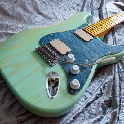 GB Liuteria Traditional Strato denim sky blue relic image 22