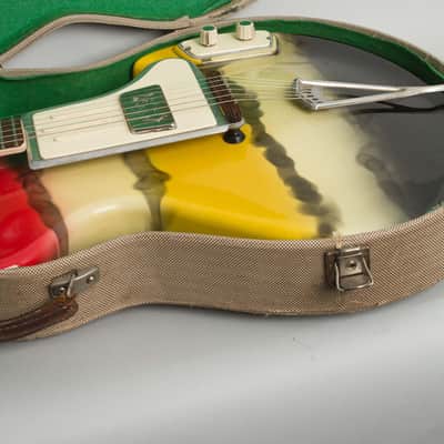 Wandre Rock Oval Solid Body Electric Guitar (1962), tweed hard shell case. image 12
