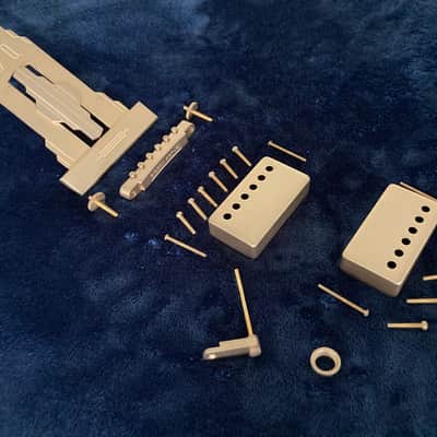 Gibson-OEM-Exclusive L-5 “Satin” Gold Plated brass Tailpiece with matching Satin Gold  parts package. image 5