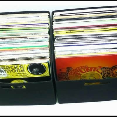 LASE 12" or LP Record (Vinyl) Black Fabric Storage Box. Black image 1