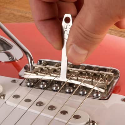 StewMac Guitar Tune-up Set, Metric (104743) – Pro Setup Tools for Guitarists with StroboClip HD Tuner Radius Gauges Action Gauge Spanner Screwdriver for Accurate Guitar Maintenance and Adjustment image 4