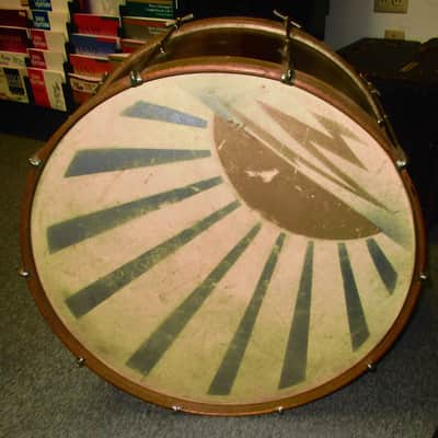 Ludwig & Ludwig Vintage 1920's Single Tension 26" Bass Drum 1920's Mahogany image 11