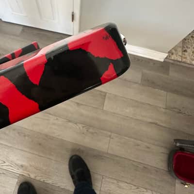 Hamer Vector Flying V 1985 - Red and Black Zulu Bengal Tiger Finish Electric GUI image 18