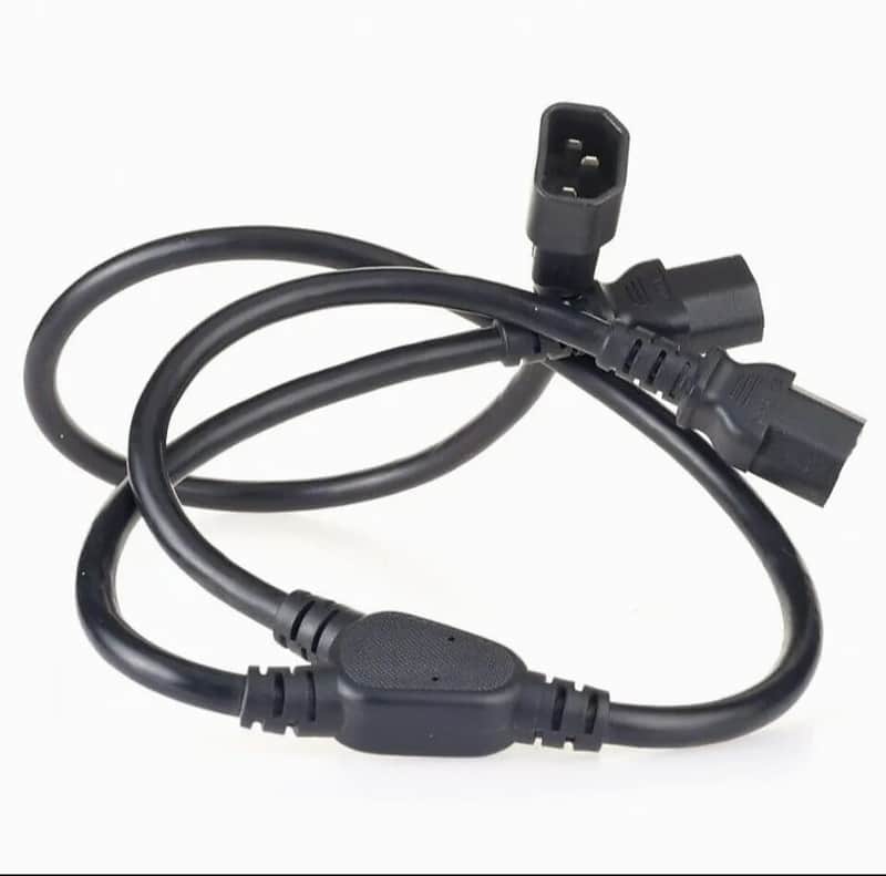 LASE 6 ft AC Power Cable Y Splitter IEC320-C13 to IEC320-C13 & IEC320-C14 image 1
