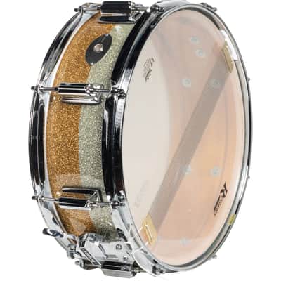 Rogers Powertone 5x14 Snare Drum - Gold/Silver Two Tone Lacquer image 3