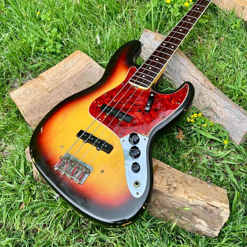 Vintage Fender 1966 Jazz Bass Bound Neck Dot Inlays image 1