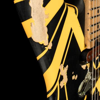 EVH Limited Edition Striped Series Frankie Aged - Black and Yellow #01178 image 6