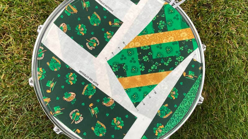 14" reversible Drum Bunny cloth drum cover - partial mute - dampener - compare to Drum Tortillas, Quesadilla, Big Fat Snare image 1