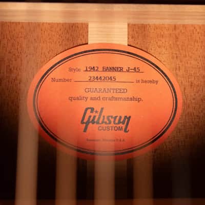 Gibson Custom Shop 1942 Banner J-45 Acoustic Guitar - Vintage Sunburst with Hardshell Case - Used image 18